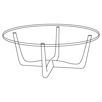 Coffee Table 42 inch diameter: Walnut Base