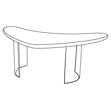 Wing Desk 96 inches wide: Lucite Legs