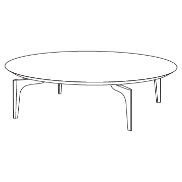 Gazelle Cocktail Table 50 inch diameter: Cast Bronze Base