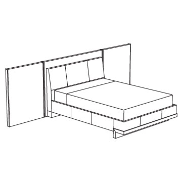 Fortis Bed, King with Center and Wing Panels