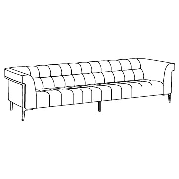 Sheffield Sofa, 115 inches wide: Metal Base