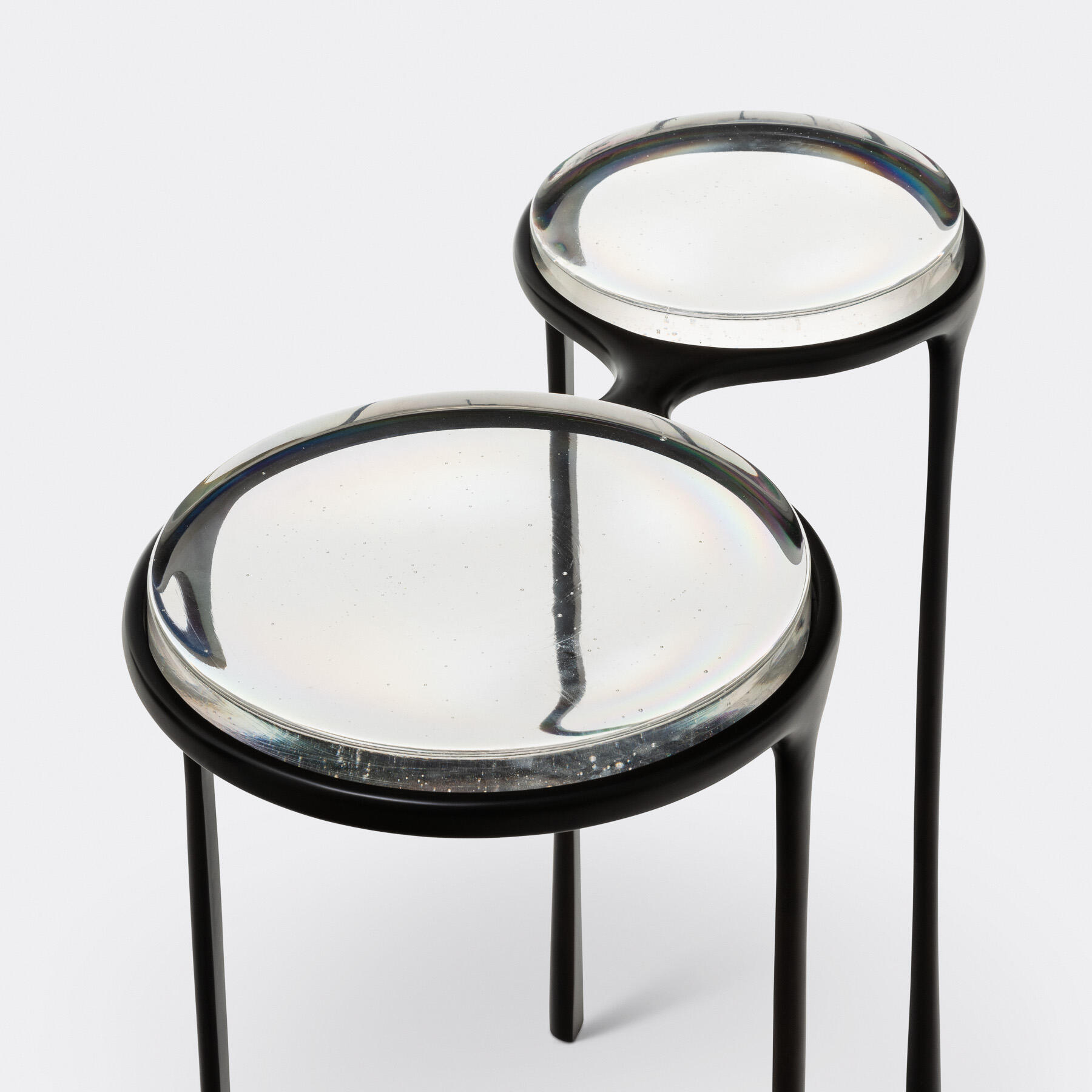 Spectacles Side Table, Monument Dark, Clear