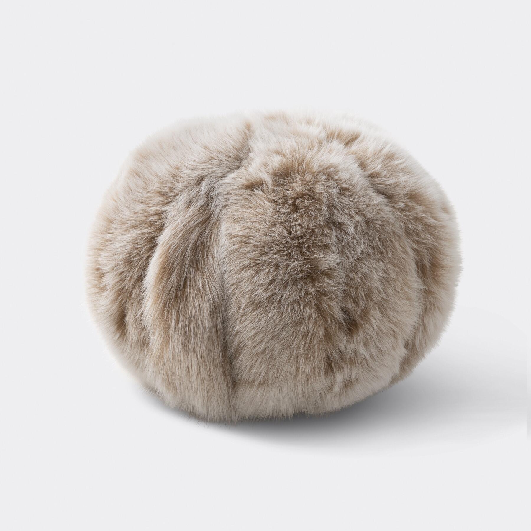 Fox Strip Ball Pillow, Light Stone, 13 in diameter