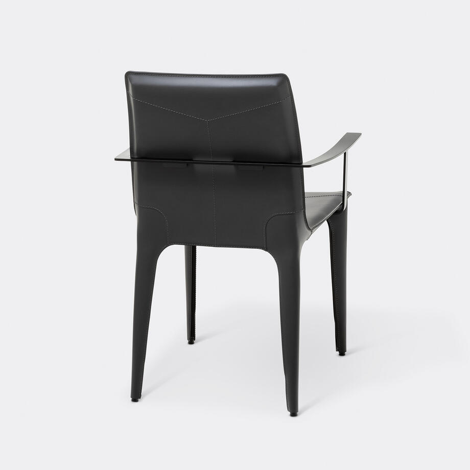 Adriatic Dining Arm Chair, Black Matte, Dark Grey