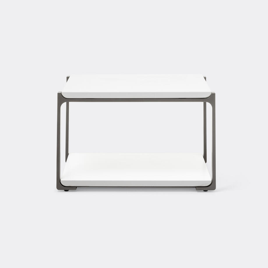 Plankton Rectangular Side Table, Pure White, Oyster