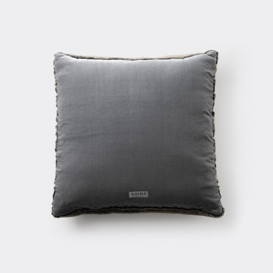Faux Channeled Pillow, 21x21, Grey Indigo Fox
