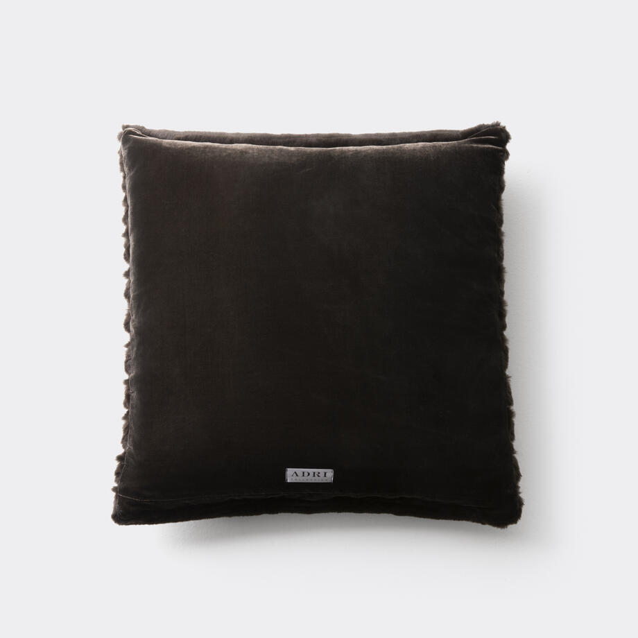 Faux Channeled Pillow, 21x21, Black Sheared Mink