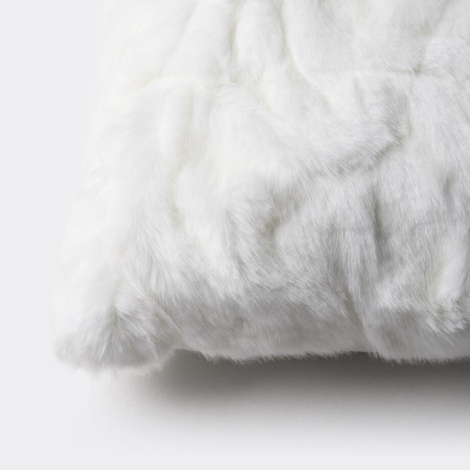 Faux Pleated Pillow, 22x22, White Winter Mink