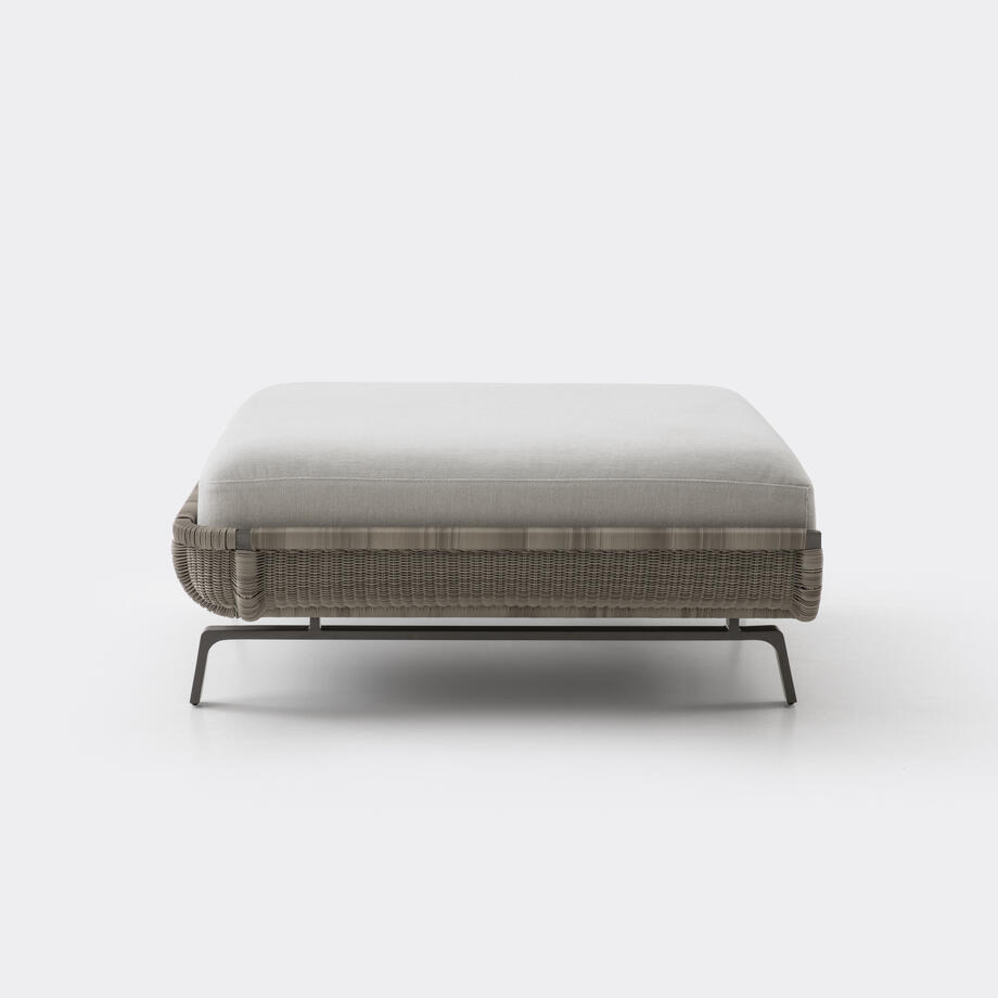 Tortuga Sectional, Ottoman, Oyster, Soft Canvas, Spring Snow