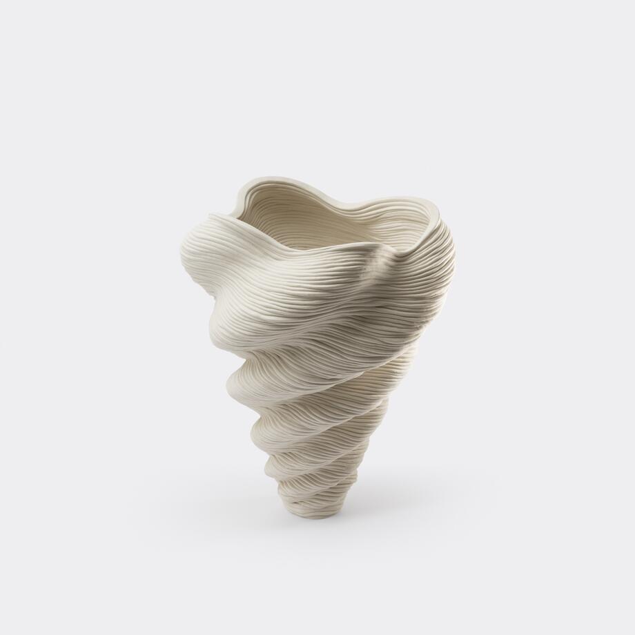 Coiled Vase, White Porcelain Stiletto